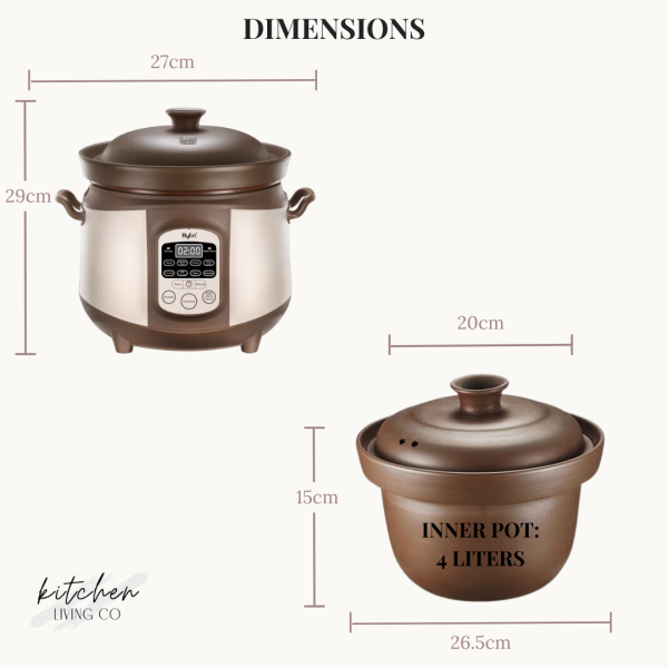 4L Electric Purple Clay Pot Slow Cooker - Image 6