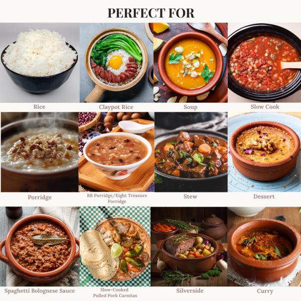4L Electric Purple Clay Pot Slow Cooker - Image 3