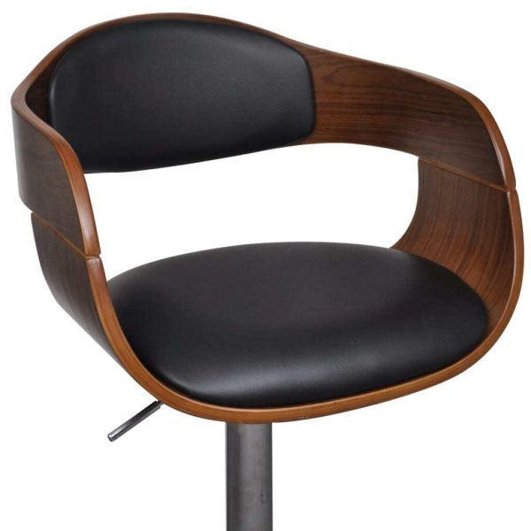 Bar Stool Bent Wood and Faux Leather - Image 3