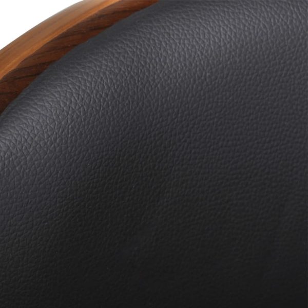 Bar Stool Bent Wood and Faux Leather - Image 4