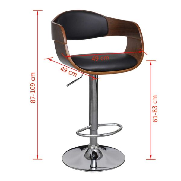 Bar Stool Bent Wood and Faux Leather - Image 7