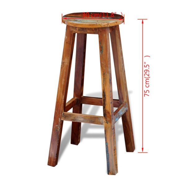 Bar Stool Solid Reclaimed Wood - Image 7
