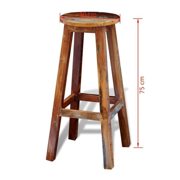 Bar Stool Solid Reclaimed Wood - Image 8