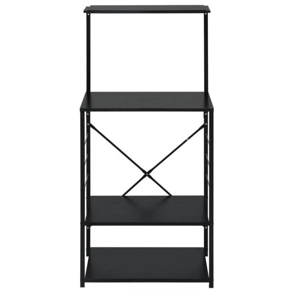 Microwave Cabinet Black 60x39.6x123 cm Engineered Wood - Image 2
