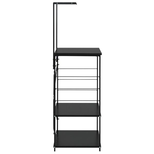 Microwave Cabinet Black 60x39.6x123 cm Engineered Wood - Image 3