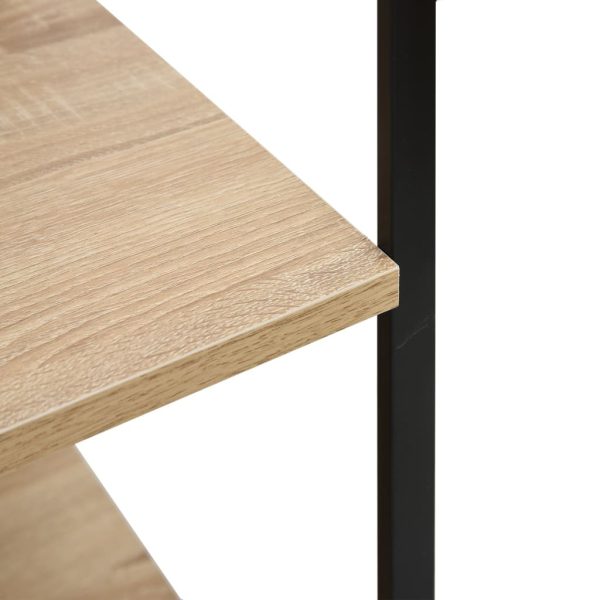 Microwave Cabinet Black and Oak 60x39.6x123 cm Engineered Wood - Image 4