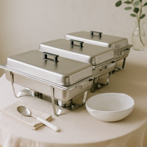 3 Piece Chafing Dish Set Stainless Steel