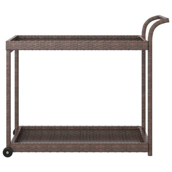 Bar Cart Brown 100x45x83 cm Poly Rattan - Image 2