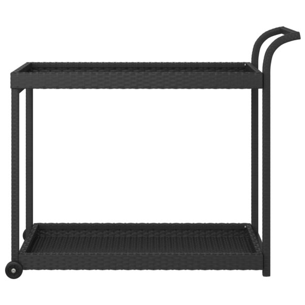 Bar Cart Black 100x45x83 cm Poly Rattan - Image 2