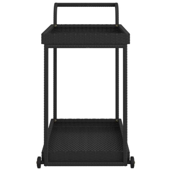 Bar Cart Black 100x45x83 cm Poly Rattan - Image 3