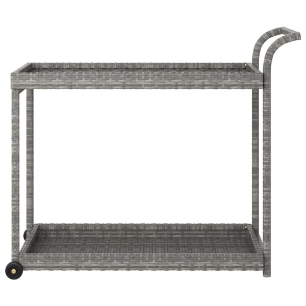 Bar Cart Grey 100x45x83 cm Poly Rattan - Image 3
