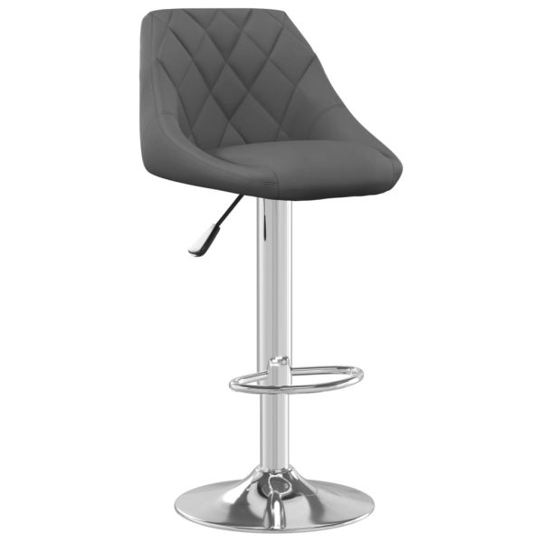 Bar Stool 2 Pcs Dark Grey Velvet - Image 2