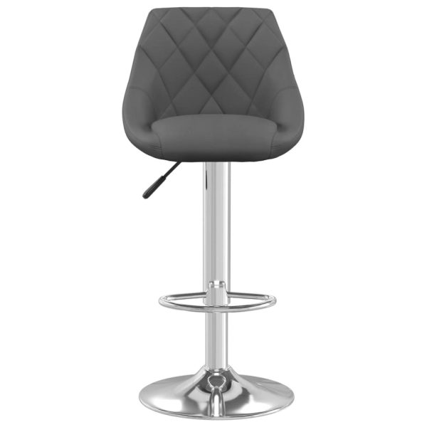 Bar Stool 2 Pcs Dark Grey Velvet - Image 3