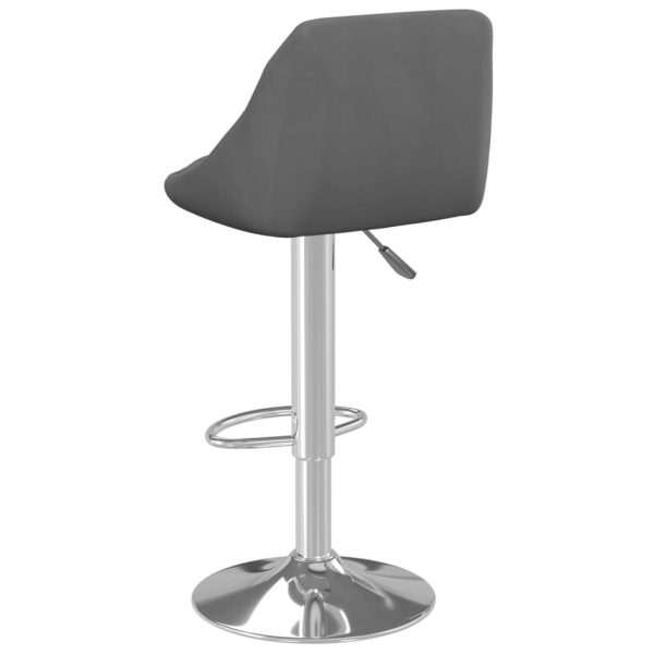 Bar Stool 2 Pcs Dark Grey Velvet - Image 5