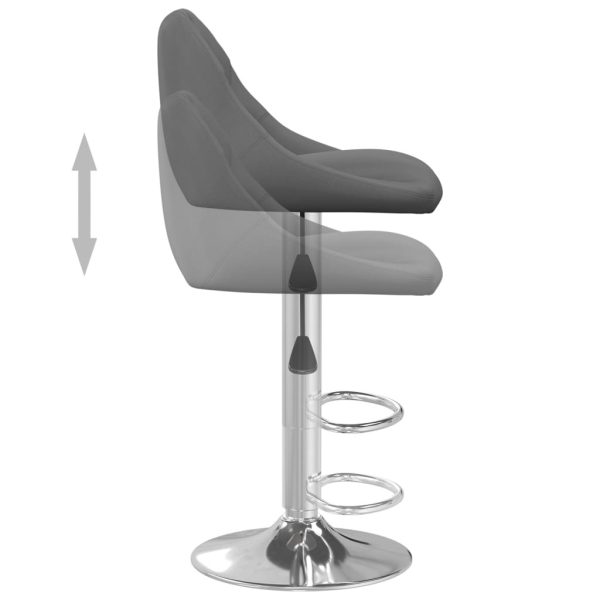 Bar Stool 2 Pcs Dark Grey Velvet - Image 6