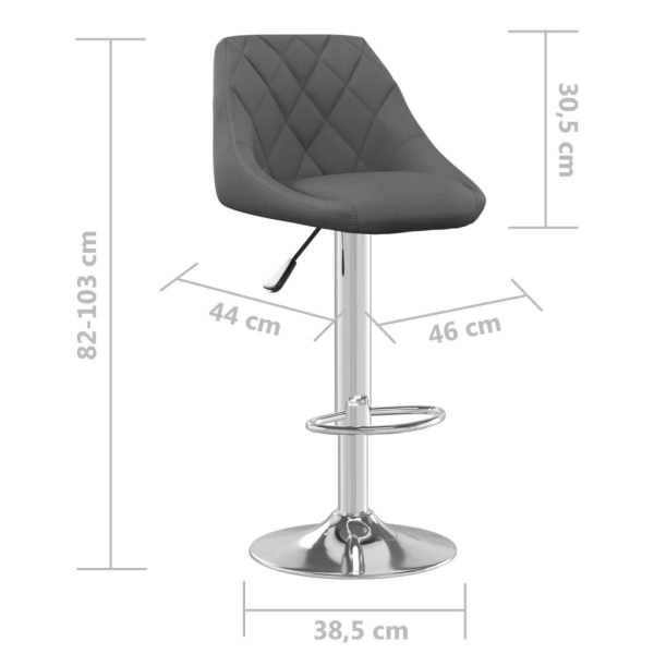 Bar Stool 2 Pcs Dark Grey Velvet - Image 8