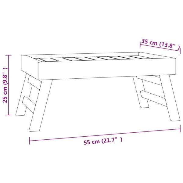 Folding Tray 55x35x25 cm Solid Wood Teak - Image 6