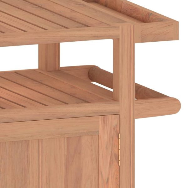 Rustic Elegance Bar Cart – 120x50x90 cm Solid Teak Wood - Image 7