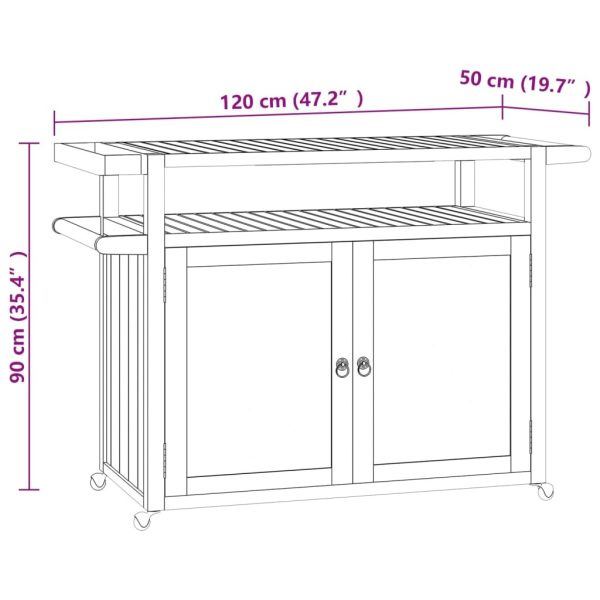 Rustic Elegance Bar Cart – 120x50x90 cm Solid Teak Wood - Image 8