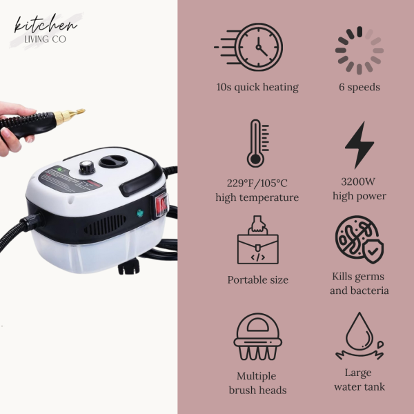 High Pressure & High Temperature  Steaming  Cleaner Machine - White - Image 2