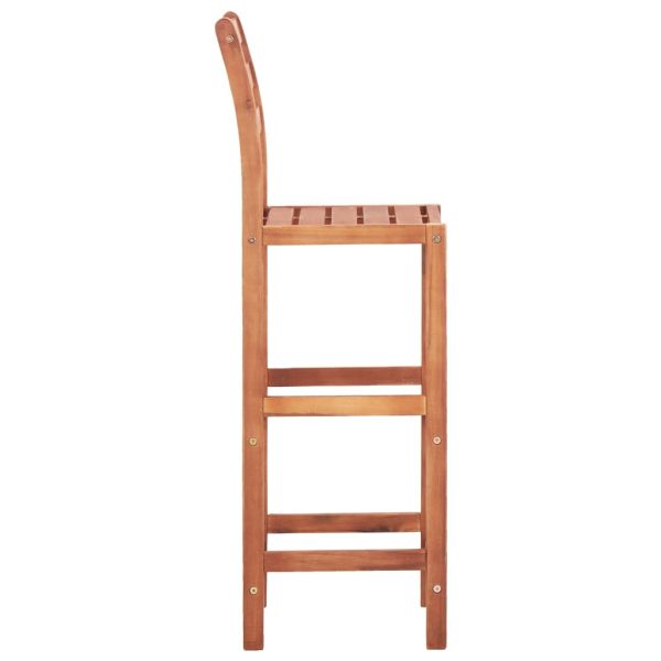 Bar Chairs 4 pcs Solid Acacia Wood - Image 3