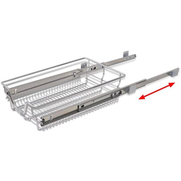 Pull-Out Wire Baskets 2 pcs Silver 400 mm - Image 5