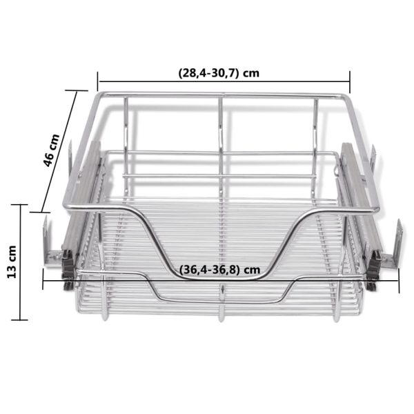 Pull-Out Wire Baskets 2 pcs Silver 400 mm - Image 7