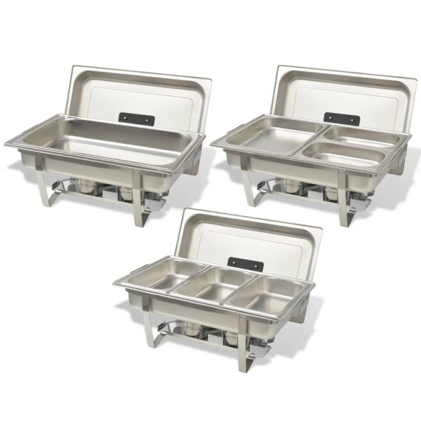 3 Piece Chafing Dish Set Stainless Steel - Image 2