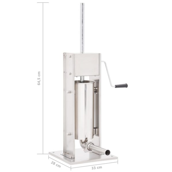 Manual Sausage Stuffer Silver 5 L Stainless Steel - Image 6