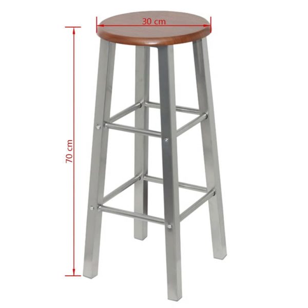 Bar Stools 2 pcs Metal with MDF Seat - Image 5