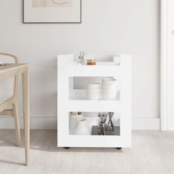 Kitchen Trolley White 60x45x80 cm Engineered Wood - Image 2