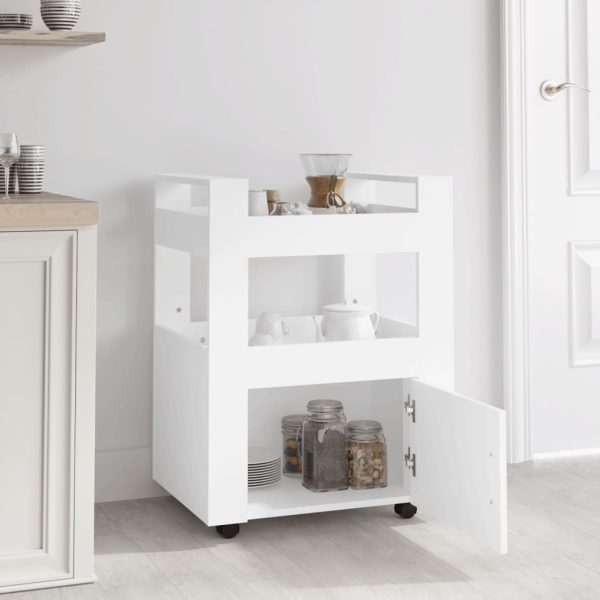 Kitchen Trolley White 60x45x80 cm Engineered Wood - Image 2