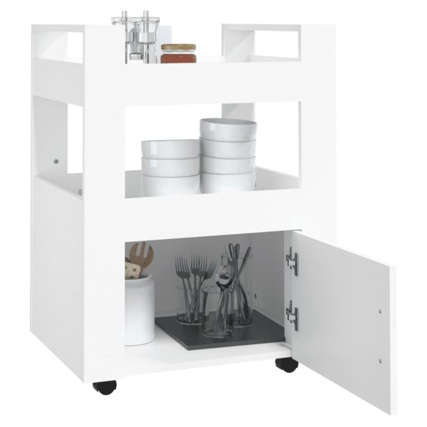 Kitchen Trolley White 60x45x80 cm Engineered Wood - Image 3
