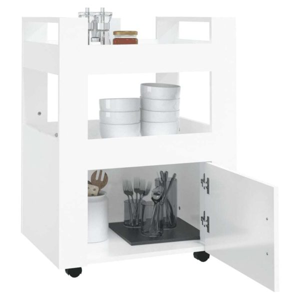 Kitchen Trolley High Gloss White 60x45x80 cm Engineered Wood - Image 3