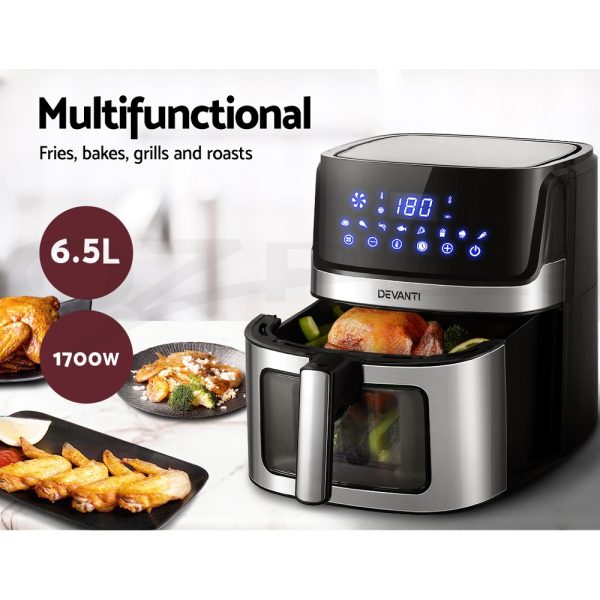 Devanti Air Fryer 6.5L LCD Fryers Clear Window - Image 6
