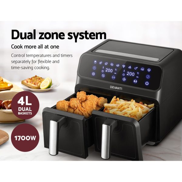 Devanti Air Fryer 8L Dual Zone Fryers - Image 6