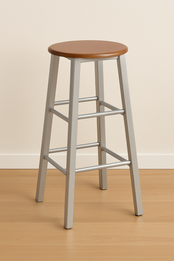 Bar Stools 2 pcs Metal with MDF Seat