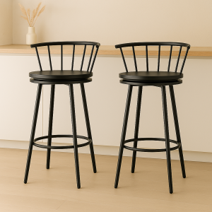 Artiss 2x Bar Stools Swivel Metal Chairs