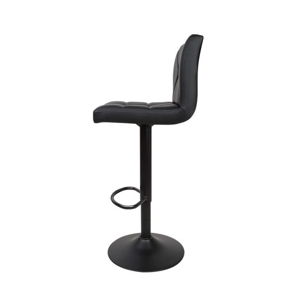 Artiss 2x Bar Stools Kitchen Dining Chairs Gas Lift Stool Leather Black - Image 4