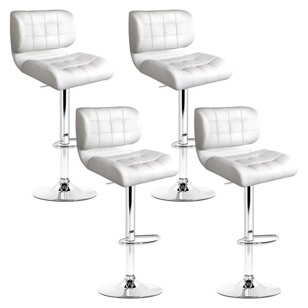 Artiss 4x Bar Stools Gas Lift Leather Padded White - Image 2