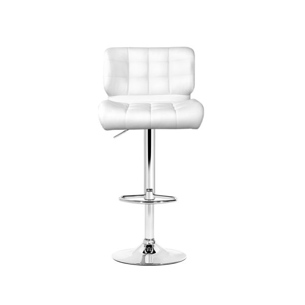 Artiss 4x Bar Stools Gas Lift Leather Padded White - Image 4
