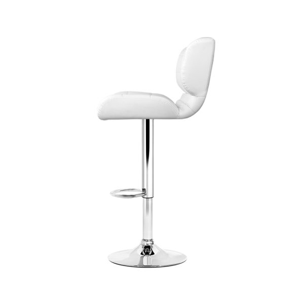 Artiss 4x Bar Stools Gas Lift Leather Padded White - Image 5