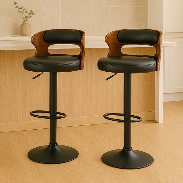 Artiss 2x Bar Stools Gas Lift Faux Leather