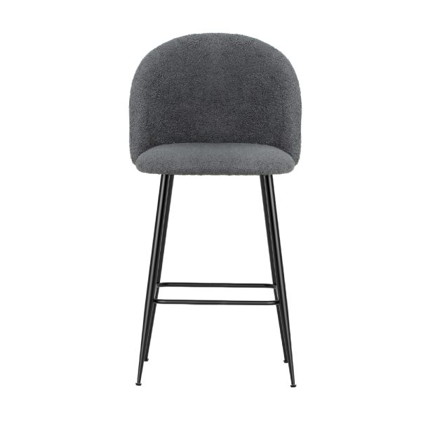 Artiss Bar Stools Kitchen Counter Barstools Sherpa Metal Chairs x2 - Image 4