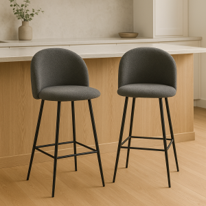 Artiss Bar Stools Kitchen Counter Barstools Sherpa Metal Chairs x2
