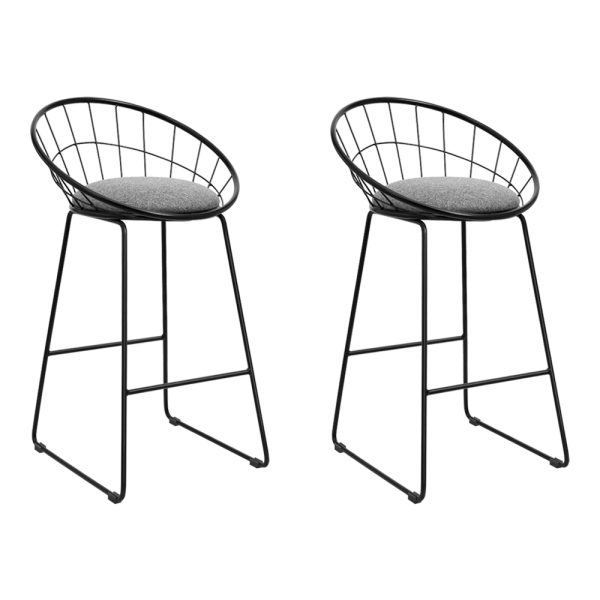 Artiss 2x Bar Stools Padded Seat Metal
