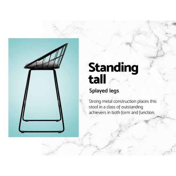 Artiss 4x Bar Stools Padded Seat Metal - Image 5