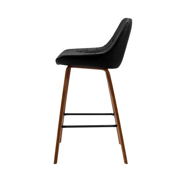 Artiss 2x Bar Stools PU Seat Wooden - Image 5