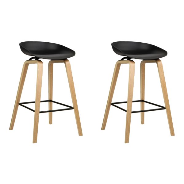 Artiss 2x Bar Stools Wooden - Image 2