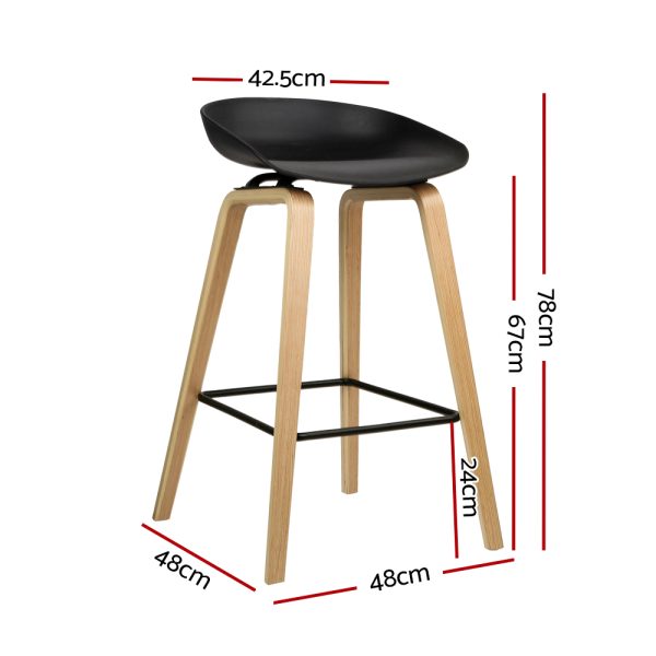 Artiss 2x Bar Stools Wooden - Image 3